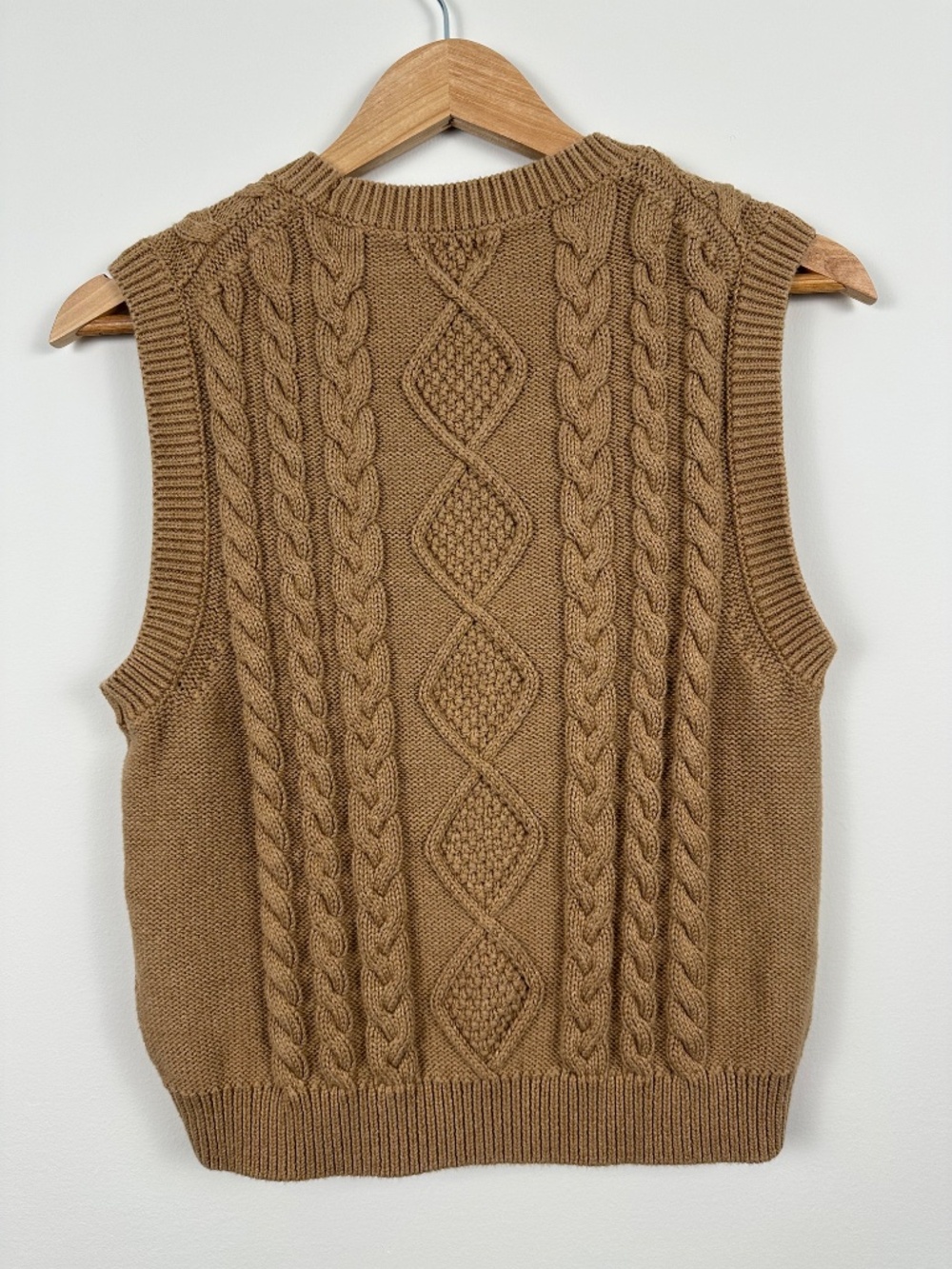 J. Crew Cable Knit Sweater Vest Brown Size M - Picture 4 of 5